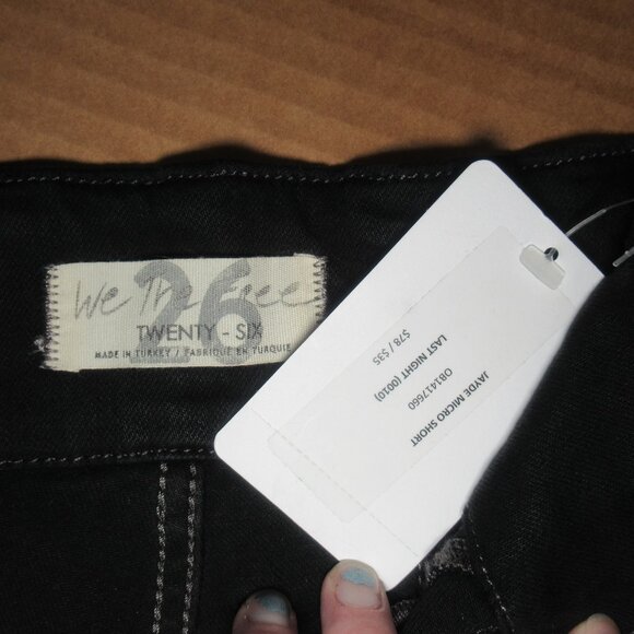 NWT Free People We The Free Jayde Micro Shorts Sz 26 – Black High Rise Festival - Picture 3 of 6